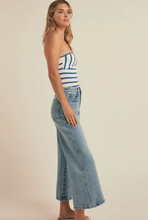 Load image into Gallery viewer, Favorite Daughter - Athena Bustier Top - French Blue/Ivory
