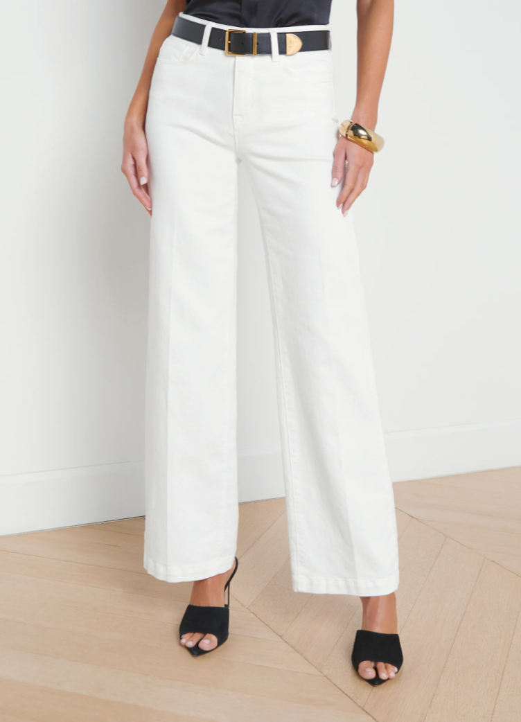 L'Agence Scottie Wide Leg Jean - Blanc