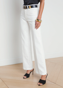 L'Agence Scottie Wide Leg Jean - Blanc