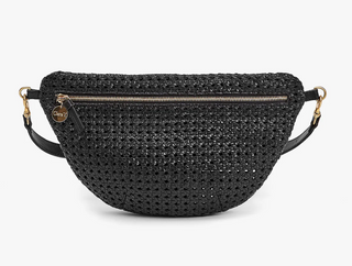 Clare V. - Grande Fanny Handbag - Black Rattan