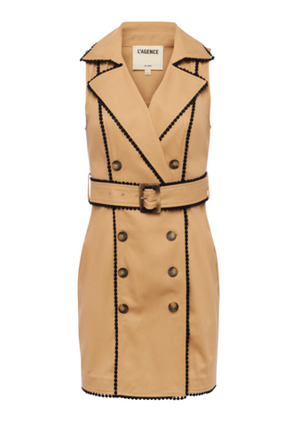 L'Agence - Hale Mini Trench Dress - Soft Camel