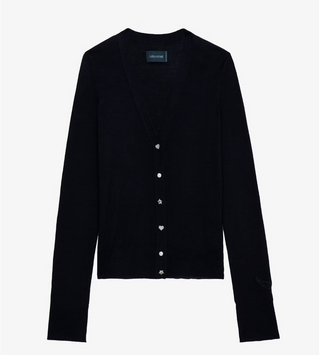 Zadig & Voltaire - Jemma Jewel Button Cardigan Sweater - Encre