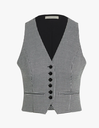 Favorite Daughter - The Favorite Vest - Black/White Micro Houndstooth