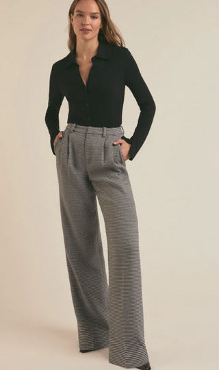 Favorite Daughter - The Low Favorite Pant - Black/White Micro Houndstooth