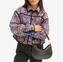 Load image into Gallery viewer, Clare V. - Petit Moyen Messenger Handbag - Black Woven Checker
