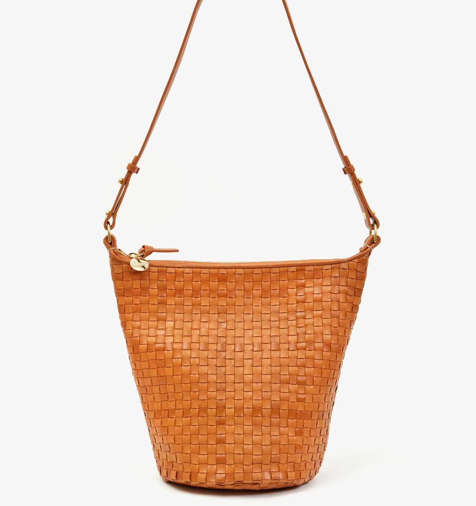 Clare V. - Petite Jeanne Bucket Handbag - Natural Woven Checker