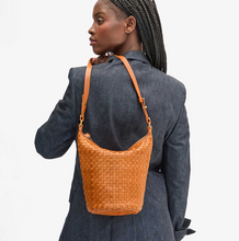 Load image into Gallery viewer, Clare V. - Petite Jeanne Bucket Handbag - Natural Woven Checker
