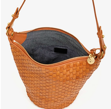 Load image into Gallery viewer, Clare V. - Petite Jeanne Bucket Handbag - Natural Woven Checker
