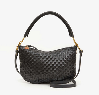 Clare V. - Petit Moyen Messenger Handbag - Black Woven Checker