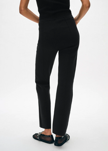 White + Warren - Superfine Organic Cotton Knit Kick Flare Pant - Black