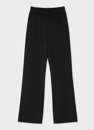 White + Warren - Superfine Organic Cotton Knit Kick Flare Pant - Black