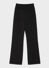 Load image into Gallery viewer, White + Warren - Superfine Organic Cotton Knit Kick Flare Pant - Black
