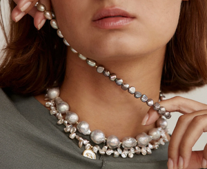 House of Olia - Ludi Medi Pearl and Moonstone Necklace