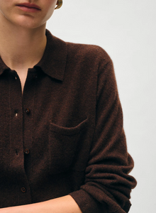 White + Warren - Cashmere Button Down Shirt - Espresso