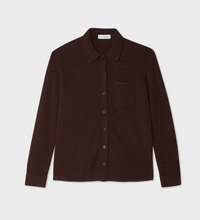 Load image into Gallery viewer, White + Warren - Cashmere Button Down Shirt - Espresso
