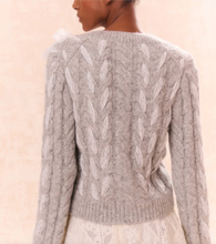 Load image into Gallery viewer, LoveShackFancy - Louella Cable Knit Cardigan - Silver Mist
