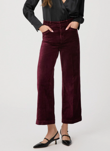 Anessa Velvet Wide Leg Trouser - Dark Oxblood