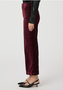 Anessa Velvet Wide Leg Trouser - Dark Oxblood