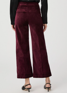 Anessa Velvet Wide Leg Trouser - Dark Oxblood