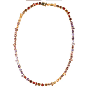 Mignonne Gavigan - Tompkins Crystal Tennis Necklace - Pink Multi