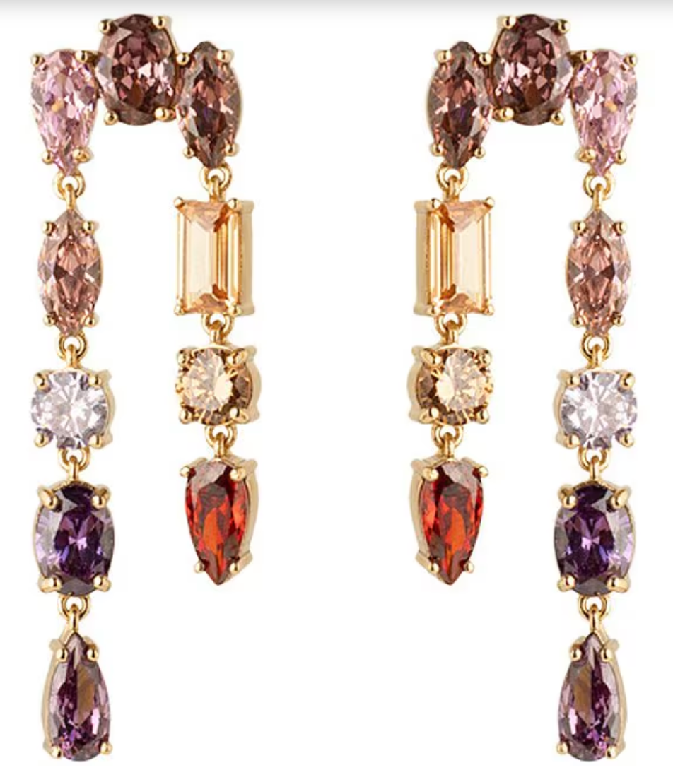 Mignonne Gavigan - Tompkins Crystal Earrings - Pink Multi