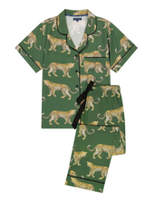 Load image into Gallery viewer, Katie Kime - Cheetahs Pajamas Pants Set - Green
