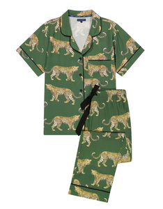 Katie Kime - Cheetahs Pajamas Pants Set - Green