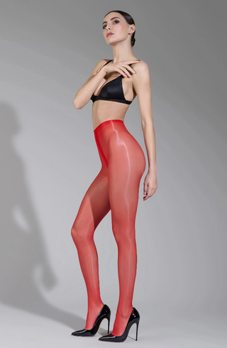 Maison Close - Les Coquetteries Glossy 10d Tights - Rouge