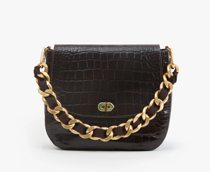 Clare V. - Handbag Curb Chain Shortie Strap - Kalamata Grosgrain