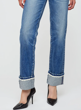 Moussy Vintage - Sumterville Straight Leg Cuffed Jean - Blue