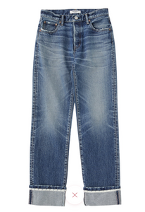 Moussy Vintage - Sumterville Straight Leg Cuffed Jean - Blue