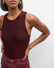 Load image into Gallery viewer, Veronica Beard - Jordyn Cropped Lurex Tank - Crimson
