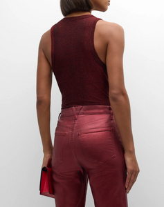 Veronica Beard - Jordyn Cropped Lurex Tank - Crimson