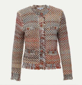 Veronica Beard - Sariyah Knit Jacket - Red Multi