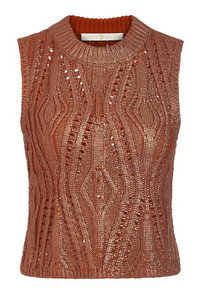 Marie Oliver - McGuire Foiled Knit Top - Copper