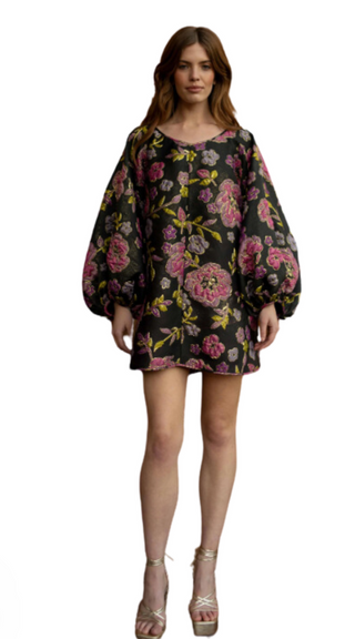 Arianne Elmy - Good Luck Dress - Black/Pink Floral