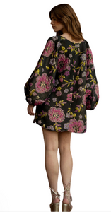 Arianne Elmy - Good Luck Dress - Black/Pink Floral