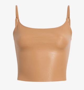 Commando - Faux Leather Cami Crop Top - Camel