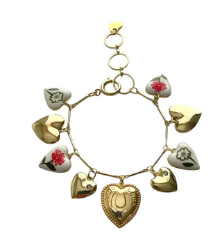 The Sage Vintage - All Hearts Charm Bracelet