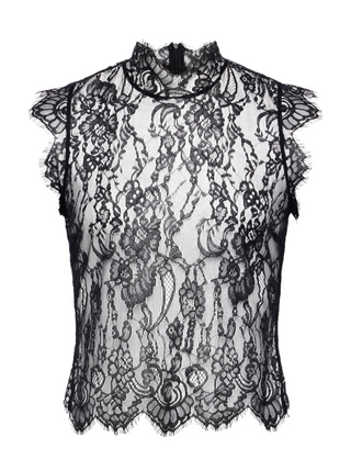 L'Agence - Tours Sleeveless Lace Top - Noir