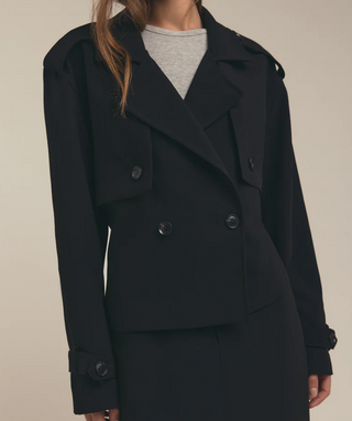 Favorite Daughter - The Charles Cropped Trench Jacket - Black