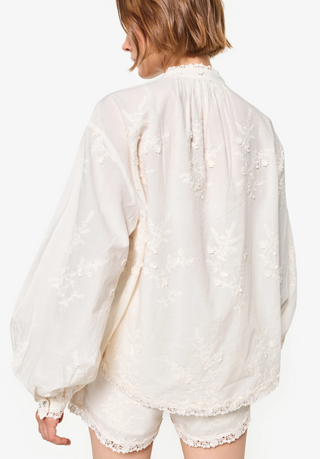 Cami NYC - Palmyra Embroidered Cotton Blouse - Macadamia