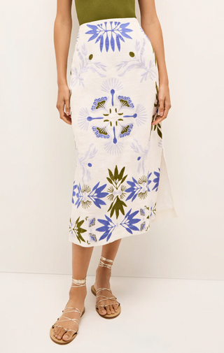Marie Oliver - Chandler Embroidered Linen Skirt - Waltz
