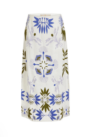 Marie Oliver - Chandler Embroidered Linen Skirt - Waltz