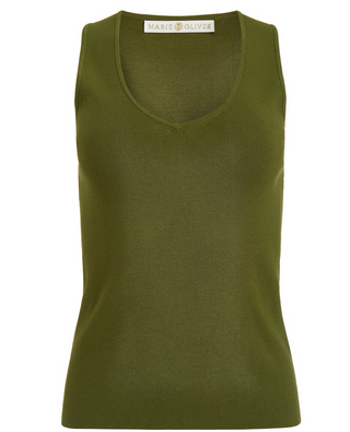 Marie Oliver - Miranda Knit Tank Top - Pesto