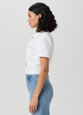 Paige - Kendra Short Sleeve Denim Jacket - Crisp White