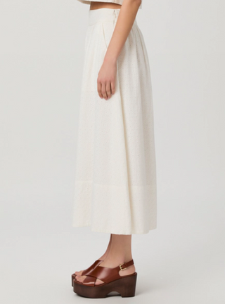 Paige - Ojai Eyelet Midi Skirt - White