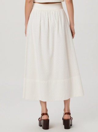 Paige - Ojai Eyelet Midi Skirt - White