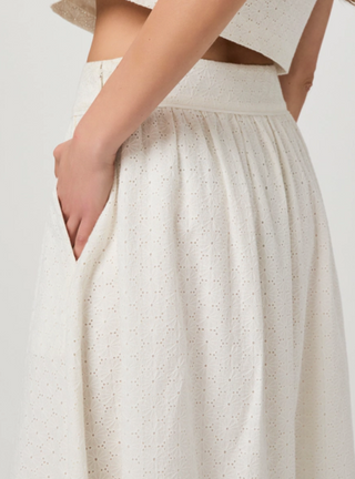 Paige - Ojai Eyelet Midi Skirt - White