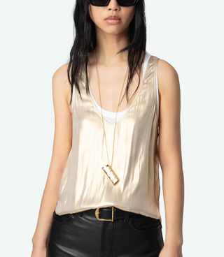 Zadig & Voltaire - Tarys Satin Tank Top - Gold